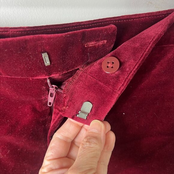Lauren Ralph Lauren Womens BLACK LABEL Velvet Pencil Miniskirt Sz 8 Red - Picture 3 of 9